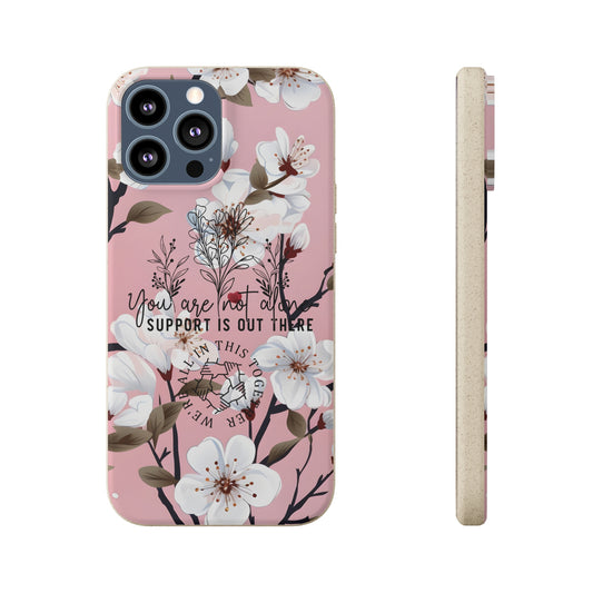 🌸 Eco-Friendly "We're All in This Together" Cherry Blossom Phone Case – United in Sustainability 🌿💪