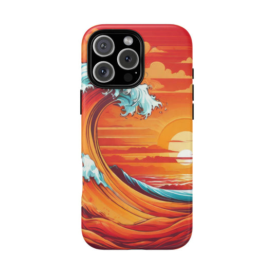 Sunset " Beach and Waves 4" Tough Phone Cases