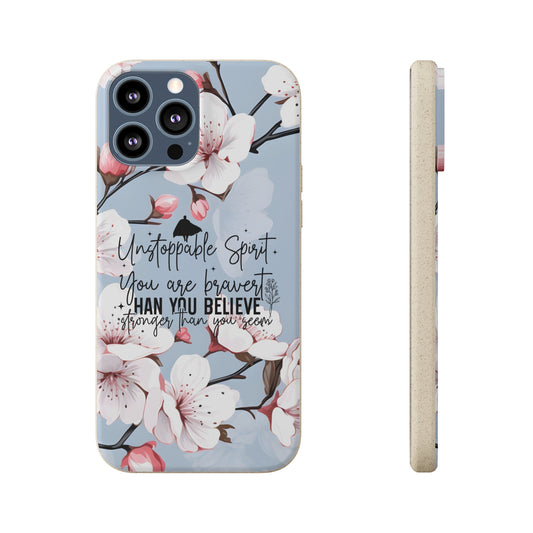 🌸 Eco-Friendly "Unstoppable Spirit" Cherry Blossom Phone Case