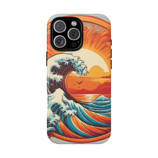 Sunset " Beach and Waves 5" Tough Phone Cases